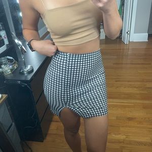 NWT Checkered Skirt with Slit